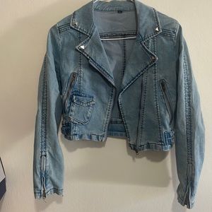 Designer biker jean jacket